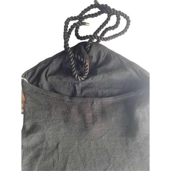 New Worth Halter Top Women’s Large Black Silk Spandex Summer Causal Ladies - Picture 4 of 8